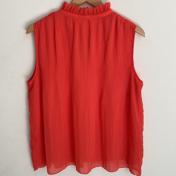 Max Studio Coral Tank Top Blouse Tie Collar Sleeveless Lined , Size L - Picture 5 of 9